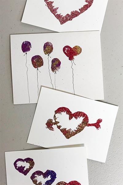 Simple DIY Glitter Valentine’s Day Cards