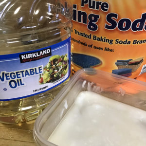 Vegetable Oil And Baking Soda Mixed Into Cleaning Paste