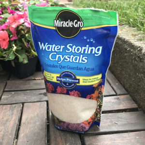 Water storing crystals from miracle-gro
