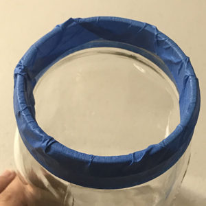 Folding painters tape inside mason jar rim