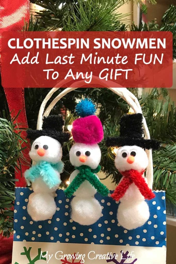A Clothespin Snowman: Add Last Minute Fun To Any Gift