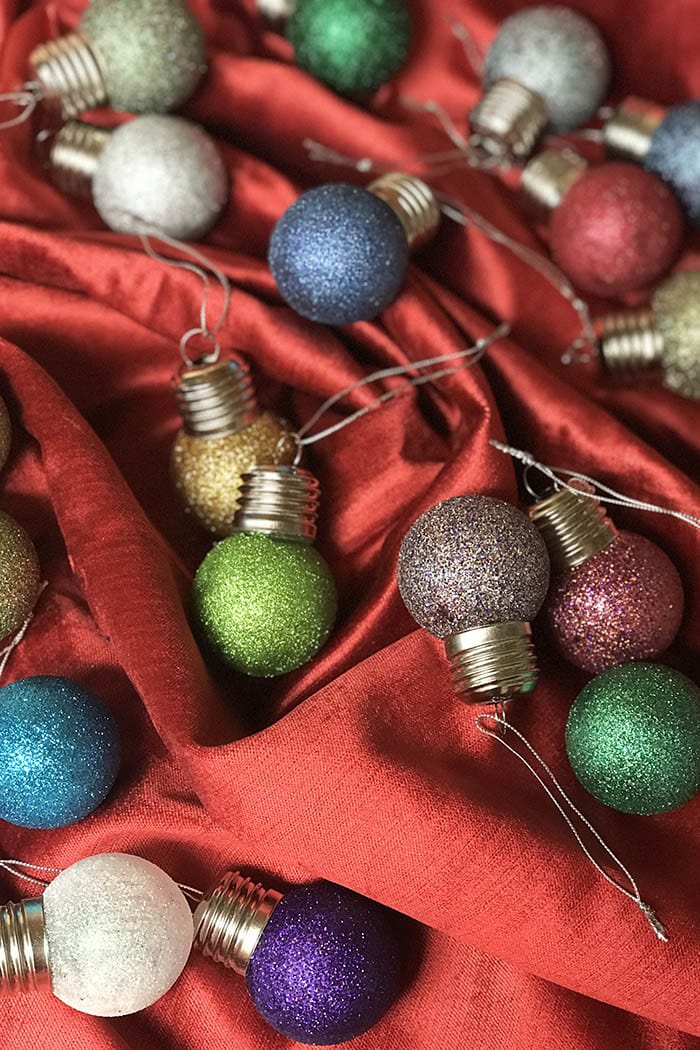 How To Make Glitter Light Bulb Ornaments