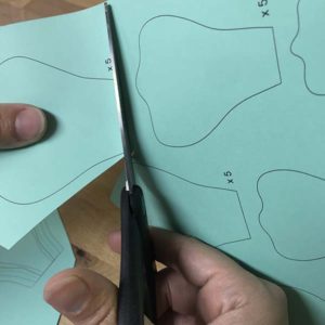 Cutting out paper flower template