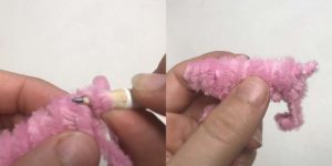 Creating pig tail with pencil