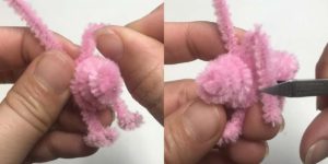 Bending pipe cleaner to create ear