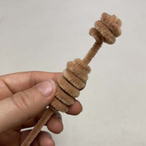 Connecting pipe cleaner head to body of turkey