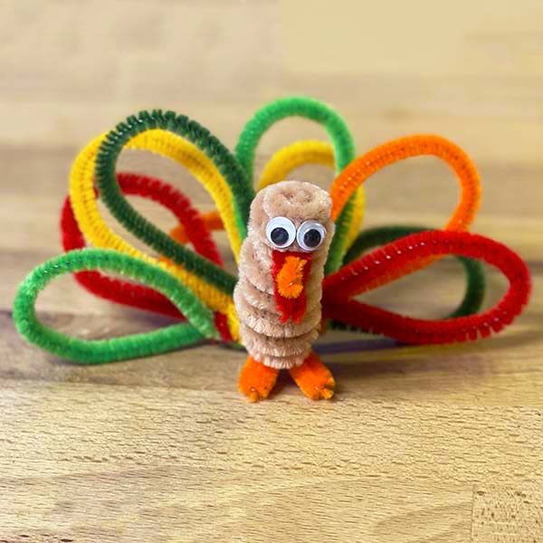 Pipe Cleaner Turkey:  A Colorful, Fun Kids Craft